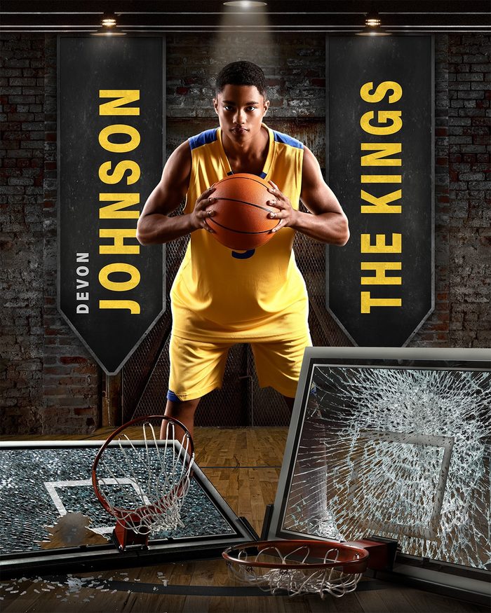 Basketball sports photography — composite editing